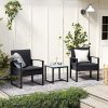 SONGMICS GGF010B05 Erkély Kerti Bútor Szett PE Polyrattan Lounge Szett Asztal és 2 Szék Terasz