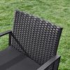 SONGMICS GGF010B05 Erkély Kerti Bútor Szett PE Polyrattan Lounge Szett Asztal és 2 Szék Terasz