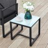 SONGMICS GGF010B05 Erkély Kerti Bútor Szett PE Polyrattan Lounge Szett Asztal és 2 Szék Terasz