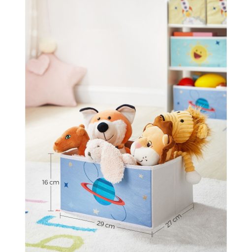 SONGMICS Gyerekszoba Polc, Játéktároló Polc 7 Nem Szőtt Anyagból Készült Tárolódobozzal,