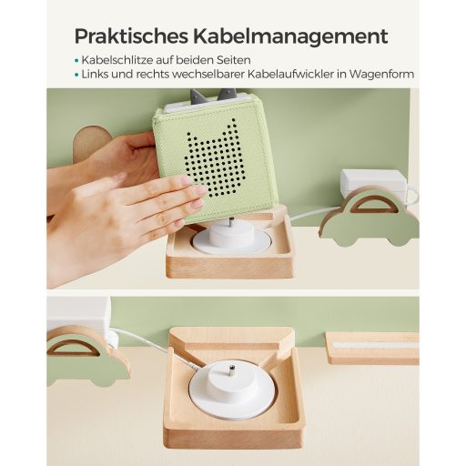 SONGMICS Toniebox Polc, Fali Polc 35 Figurához, Gyermek Polc, Könnyű Összeszerelés,