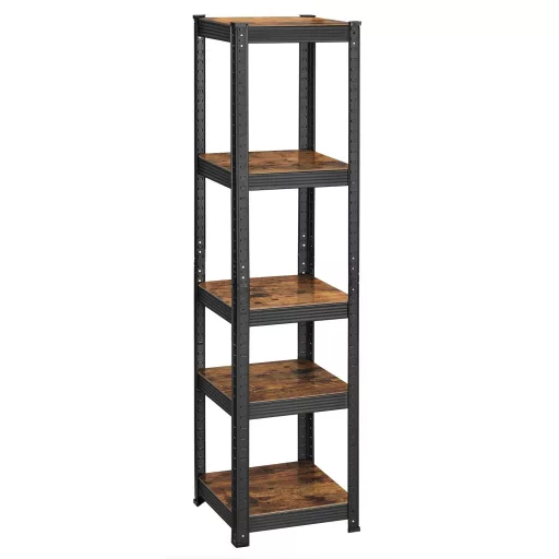 SONGMICS Polcrendszer, 37 x 37 x 150 cm, 400 kg teherbírás (80 kg polconként), ipari,