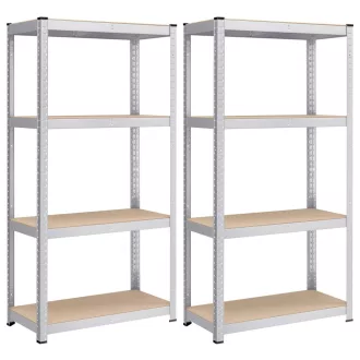   Polcos állvány, állítható magasságú, fém és MDF, szürke 200x100x50cm