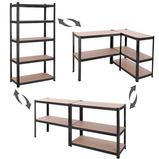 SONGMICS 5 szintes polcrendszer, acél polcrendszer tároláshoz, szerszám nélküli