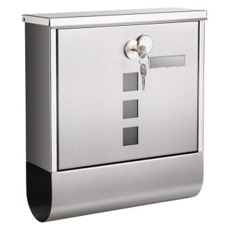 SONGMICS Postaláda, falra szerelhető levélszekrény, rézmagos zárófedéllel, újságtartóval,