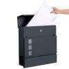 SONGMICS Modern Mailbox, zárható falra szerelhető levélszekrény újságtartóval, könnyen