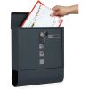 SONGMICS Postaláda, falra szerelhető levélszekrény, rézmagos zárófedéllel, újságtartóval,