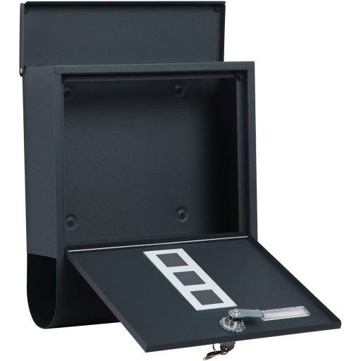 SONGMICS Postaláda, falra szerelhető levélszekrény, rézmagos zárófedéllel, újságtartóval,