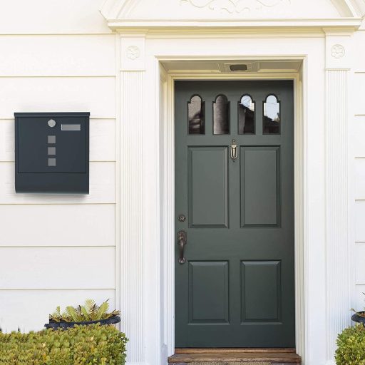 SONGMICS Postaláda, falra szerelhető levélszekrény, rézmagos zárófedéllel, újságtartóval,