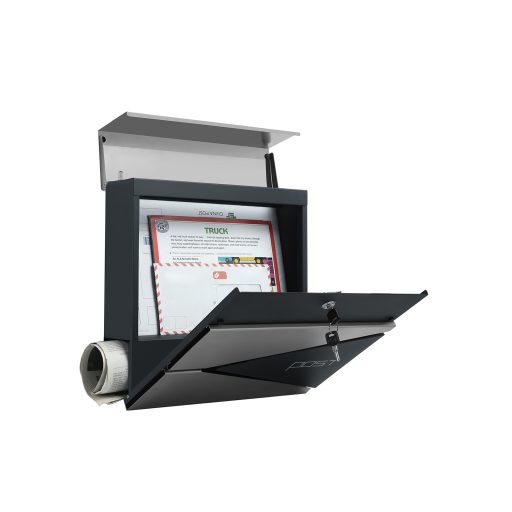 SONGMICS Modern Mailbox, zárható falra szerelhető levélszekrény újságtartóval, könnyen