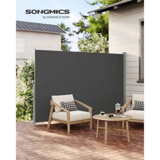 SONGMICS 180 x 300 cm (M x H), Oldalsó Napellenző Erkélyre és Teraszra, Magánélet Védelme,
