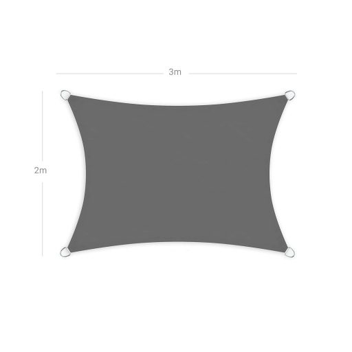 SONGMICS 2 x 3 m Napvitorla, Legalább 1000 mm-ig Vízálló, 93%-os UV-védelem Napellenző Vitorla