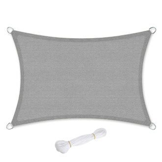 SONGMICS Napvitorla 2 x 3 m, Könnyálló HDPE műanyagból készült napellenző,