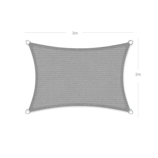 SONGMICS Napvitorla 2 x 3 m, Könnyálló HDPE műanyagból készült napellenző,
