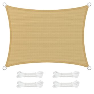 SONGMICS 3 x 4 m HDPE Napvitorla Napellenző Napvédelem UV Áteresztő Kert Erkély Terasz