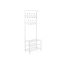 SONGMICS 187 cm magas fém előszobafogas, előszobai rendező, kabátállvány 3 polccal,