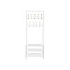 SONGMICS 187 cm magas fém előszobafogas, előszobai rendező, kabátállvány 3 polccal,