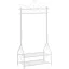 SONGMICS Vintage Ruhatartó Állvány és Akasztó Ruhaakasztóval és 2 fém polccal 92 x 41 x 173