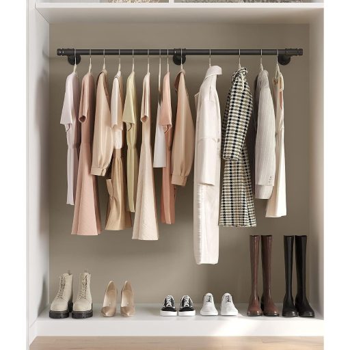 SONGMICS HSR104B01 Falra Szerelhető Ruhatartó Ipari Térkihasználás 30,4 x 170 x 7 cm 68 kg