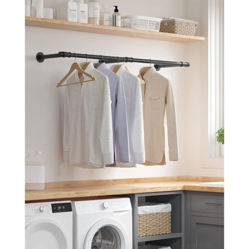 SONGMICS HSR104B01 Falra Szerelhető Ruhatartó Ipari Térkihasználás 30,4 x 170 x 7 cm 68 kg