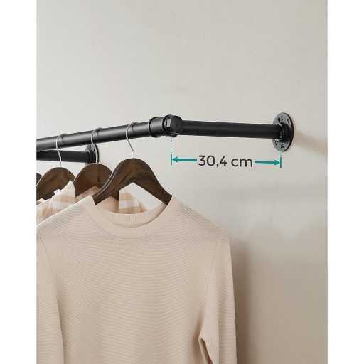 SONGMICS HSR104B01 Falra Szerelhető Ruhatartó Ipari Térkihasználás 30,4 x 170 x 7 cm 68 kg