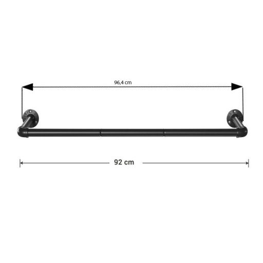 SONGMICS Fali Ruhatartó Sínek, 2 Darabos Készlet, Ipari Cső Ruhatartó Sínek Ruhákhoz,