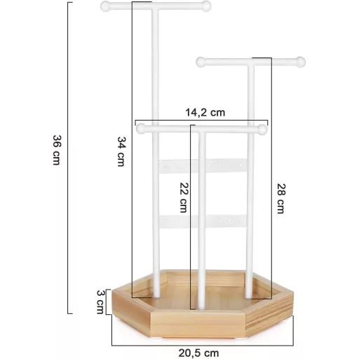 SONGMICS Ékszer Display Állvány Tartó, Fém Fa Ékszerfa Nyakláncokhoz, Karkötőkhöz,