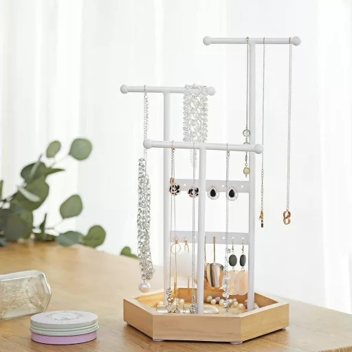SONGMICS Ékszer Display Állvány Tartó, Fém Fa Ékszerfa Nyakláncokhoz, Karkötőkhöz,