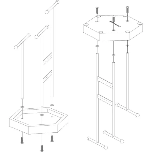 SONGMICS Ékszer Display Állvány Tartó, Fém Fa Ékszerfa Nyakláncokhoz, Karkötőkhöz,