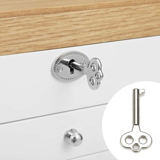 SONGMICS Ékszerdoboz, 3 szintes ékszerrendező nagy tükörrel, 2 fiókkal, zárható, ajándék