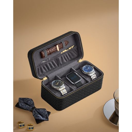 SONGMICS HOME RONNE Kollekció - 3 férőhelyes óratartó utazótok, óradoboz 3 órához,