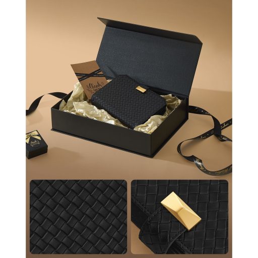 ONGMICS HOME RONNE kollekció - 3 órás tok, óratartó utazáshoz, szőtt dombornyomott PU bőr,