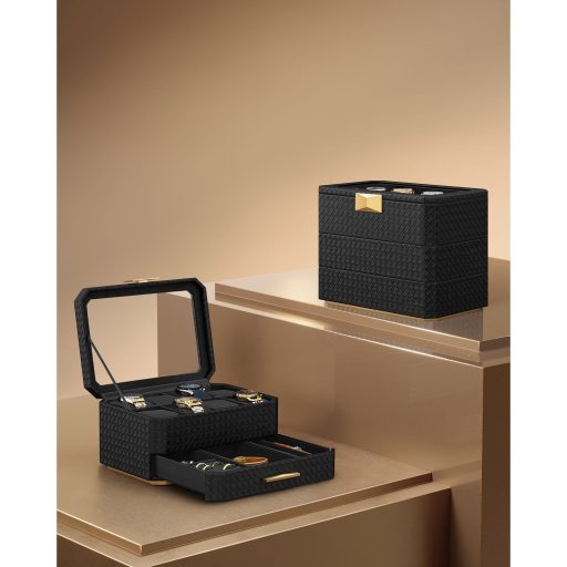 SONGMICS HOME RONNE Kollekció - 3 szintes óratartó doboz, egymásra rakható 8 férőhelyes