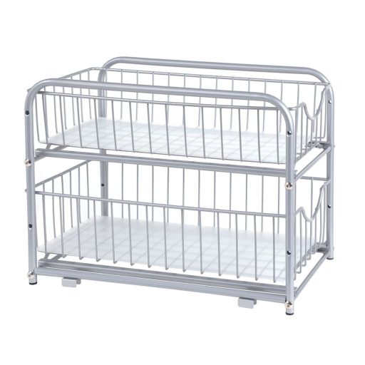 SONGMICS Konyhai Rendező, 2 Kihúzható Fiók Szekrényekhez, Egymásra Rakható Fiókrendező,