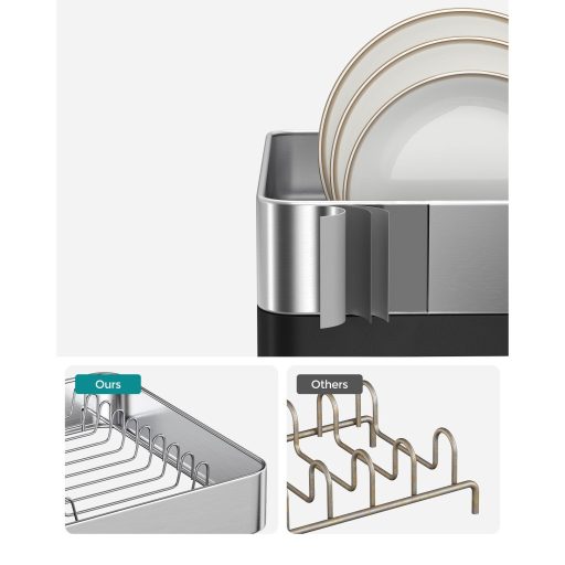 SONGMICS edényszárító állvány, bővíthető edényszárító, rozsdamentes acél konyhai