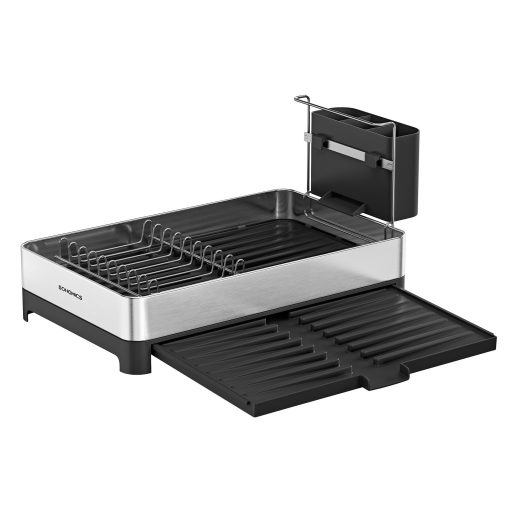 SONGMICS edényszárító állvány, bővíthető edényszárító, rozsdamentes acél konyhai