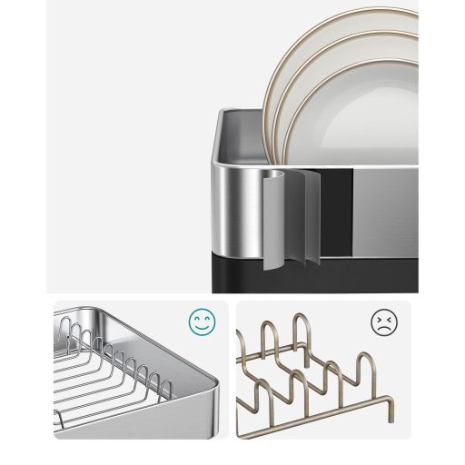 SONGMICS 2 szintes edényszárító állvány, bővíthető edényszárító, rozsdamentes acél