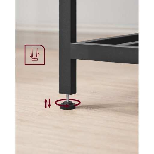 VASAGLE Konyhasziget 3 Polccal, 120 cm Konyhai Polc Nagy Munkalappal, Stabil Acélszerkezet, Ipari