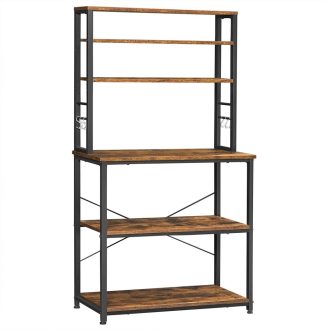 VASAGLE Konyhai Polc, Álló Polc Konyhába, Mikrohullámú Sütő Polc, Álló, 6 Polccal és 6