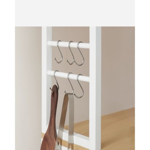 VASAGLE Konyhai Polc Állvány Mikrohullámú Sütő Állvány 6 Szintes 6 Polccal és 6 Akasztóval