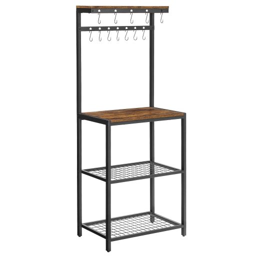 VASAGLE Konyhai Tároló Egység, Polc Rendező és Pékállvány Tároló Polcokkal, 12