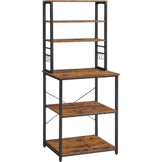 VASAGLE Konyhai Polc, Álló Polc Konyhába, Mikrohullámú Sütő Polc, Álló, 6 Polccal és 6