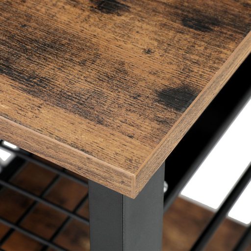 VASAGLE pékállvány, konyhai polc acélkerettel, drótkosárral és 6 kampóval,