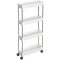 SONGMICS 4 szintes tárolókocsi kerekeken, műanyag tárolóegység, helytakarékos polcos rendező