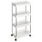 SONGMICS 4 szintes tárolókocsi, gurulós kocsi kerekekkel, helytakarékos konyhai kocsi irodába