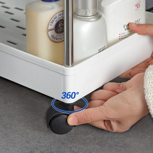 SONGMICS 4 szintes tárolókocsi, gurulós kocsi kerekekkel, helytakarékos konyhai kocsi irodába