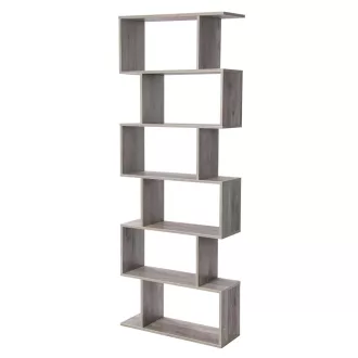   Könyvespolc, tárolópolc, 6 szintes, szürkés barna 70x24x190cm