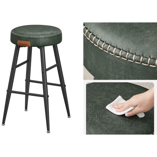 VASAGLE Echo Kollekció ULBC080C01 Bárszékek, 2 darabos szett, Konyhai Székek, Reggeliző