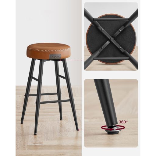 VASAGLE Echo Kollekció ULBC080K01 Bárszékek, 2 darabos szett, Konyhai székek, Reggeliző