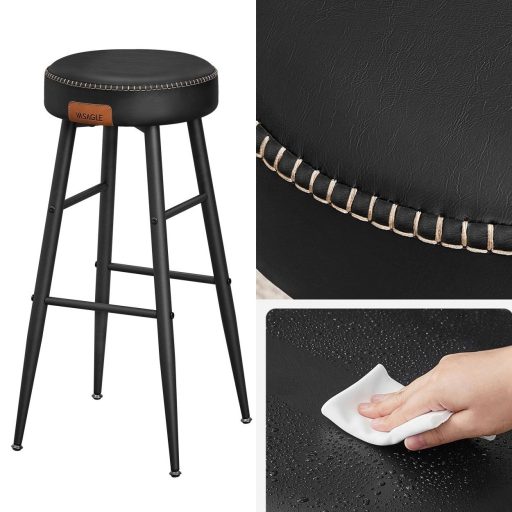 VASAGLE Echo Kollekció ULBC090B01 Bárszékek, 2 darabos szett, Konyhai Székek, Reggeliző